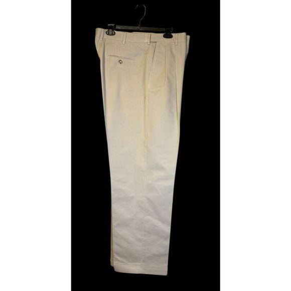 Saddlebred Men’s Dress Pants Pleated Cuffed Khaki Sz. 40 X 32 - Picture 4 of 8